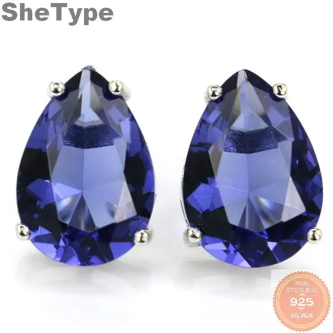 Роскошные серьги гвоздики из настоящего серебра 925 пробы с камнем 4 0 г 14x10