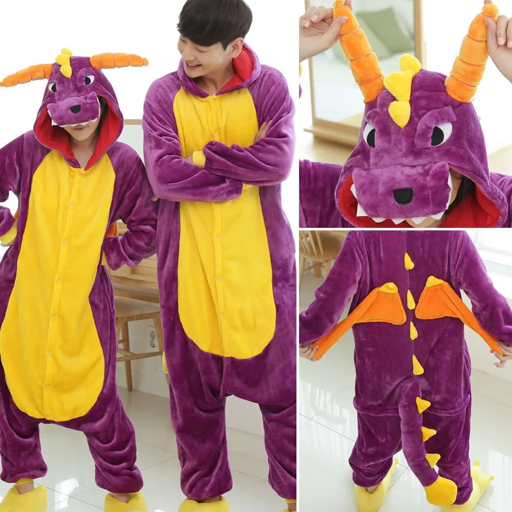 Кигуруми костюм Дракон Спайро Kigurumi пикачу стич панда тигр единорог| |