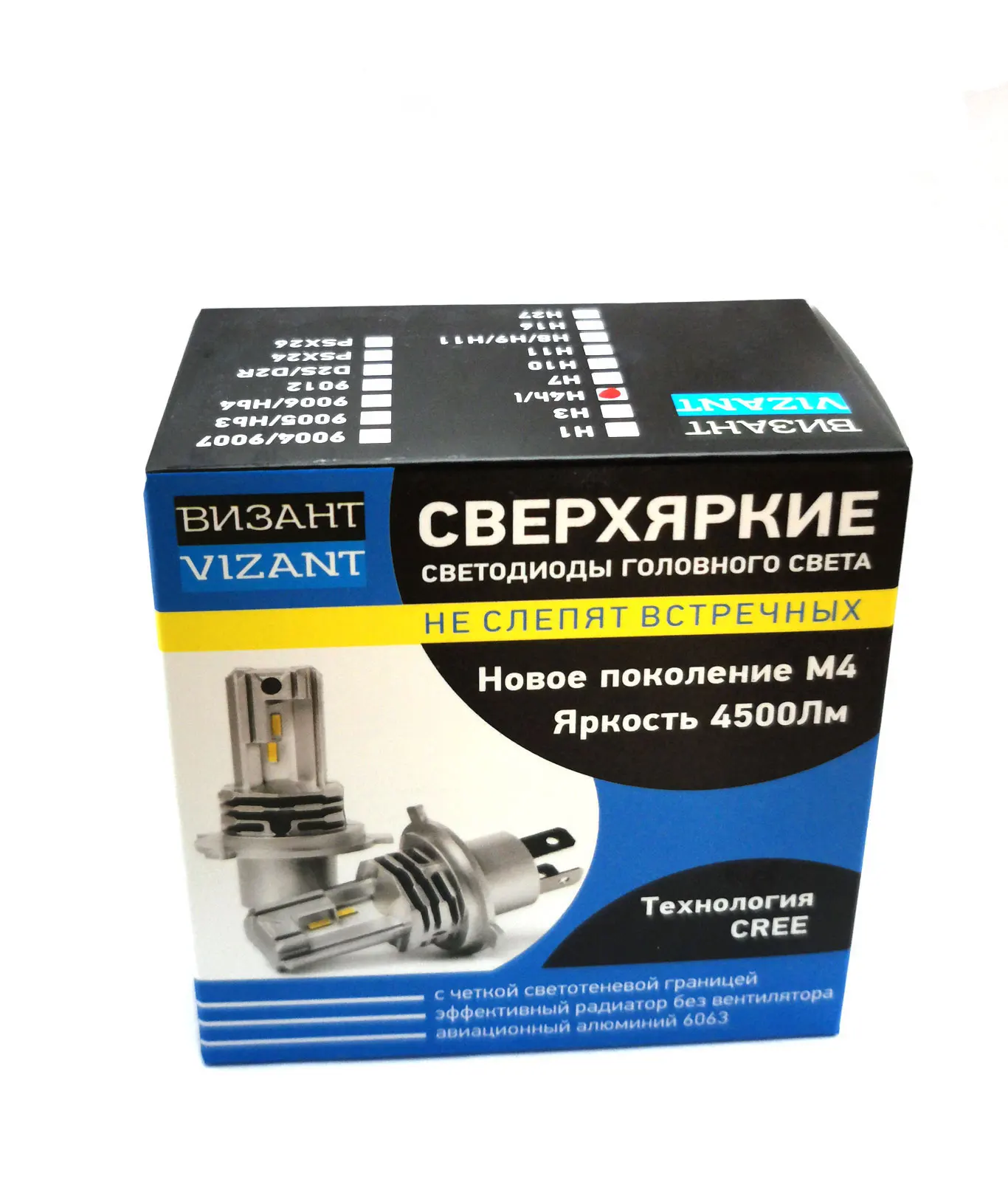 Светодиодные лампы Vizant M4 цоколь H7 с чипом CREE Tech 4500lm 5000k (2 шт.) | Автомобили и