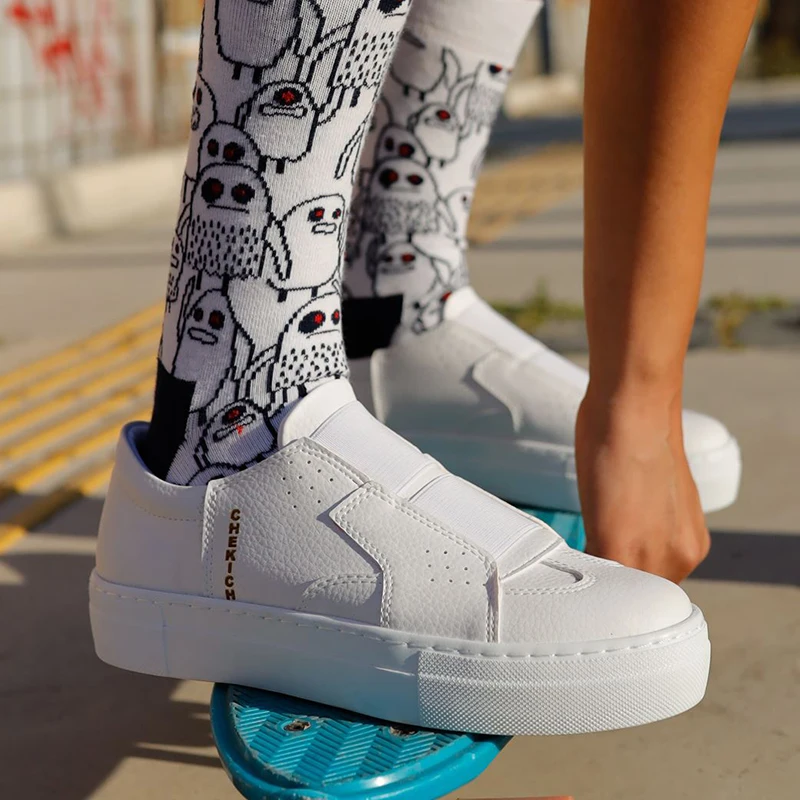 

Chekich Женская и мужская обувь Белый цвет Не кожа на резинке Закрытие Весенний и осенний сезон Повседневная Спорт Твердые Унисекс Оригинальны...