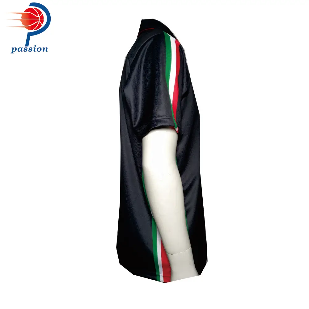 OEM на заказ 100% полиэстер Сублимированная гоночная команда черная рубашка с