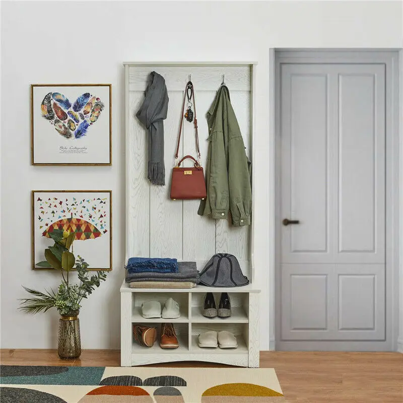 Деревянная вешалка для пальто 70 дюймов верстак обуви с деревьями прихожей