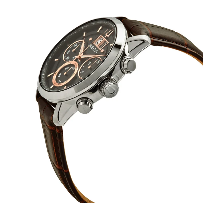 Наручные часы Bulova 96B311 мужские с кварцевым хронографом на кожаном