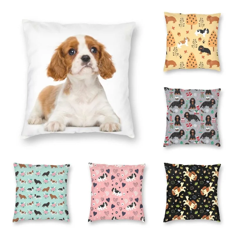 

Cavalier King Charles Spaniel Puppy Throw Pillow Covers Decoration Luxury Pet Dog Outdoor Cushions Square Pillowcase