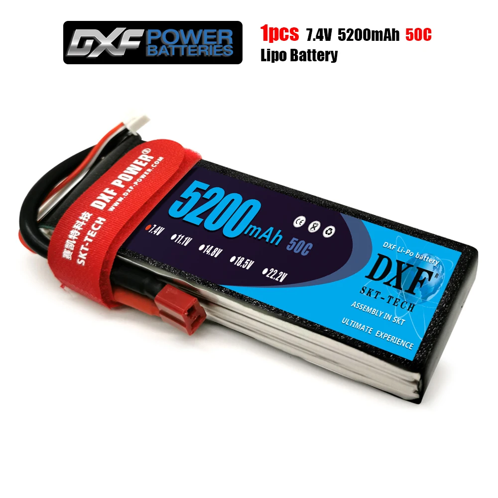 Литий-полимерный аккумулятор DXF 2S 7 4 В 5200 мАч 50C-100C XT60 T Deans XT90 EC5 для FPV дрона