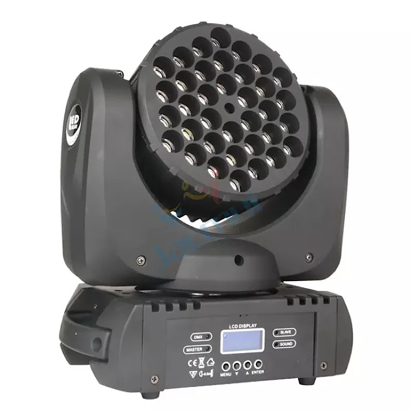 36*3W Светодиодная движущаяся голова для сцены диско световой эффект Wash Beam Spot 200W RGBW DJ освещение для бара на вечеринках, фестивалях, мероприятиях, Рождестве, свадьбах, КТВ и караоке.