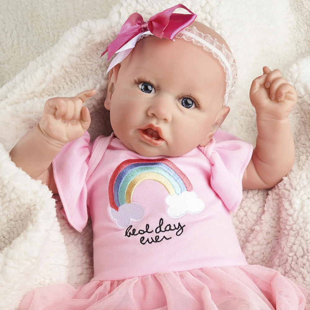 

ADFO 22 дюймов Reborn Baby Полный винил средства ухода за кожей для новорожденных Bebe куклы реалистичные милый LoL игрушки подарки Куклы для девочек, о...
