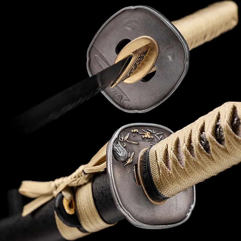 

Real Katana Hand-Carved Stone Pattern Hundred Steelmaking Razor Sharp Blade Full Tang Handmade Japanese Sword New Arrival