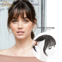 talang synthetic brown black top bangs 2 clip in bangs hair extensions synthetic high temperature hair womens 3d bangs wig