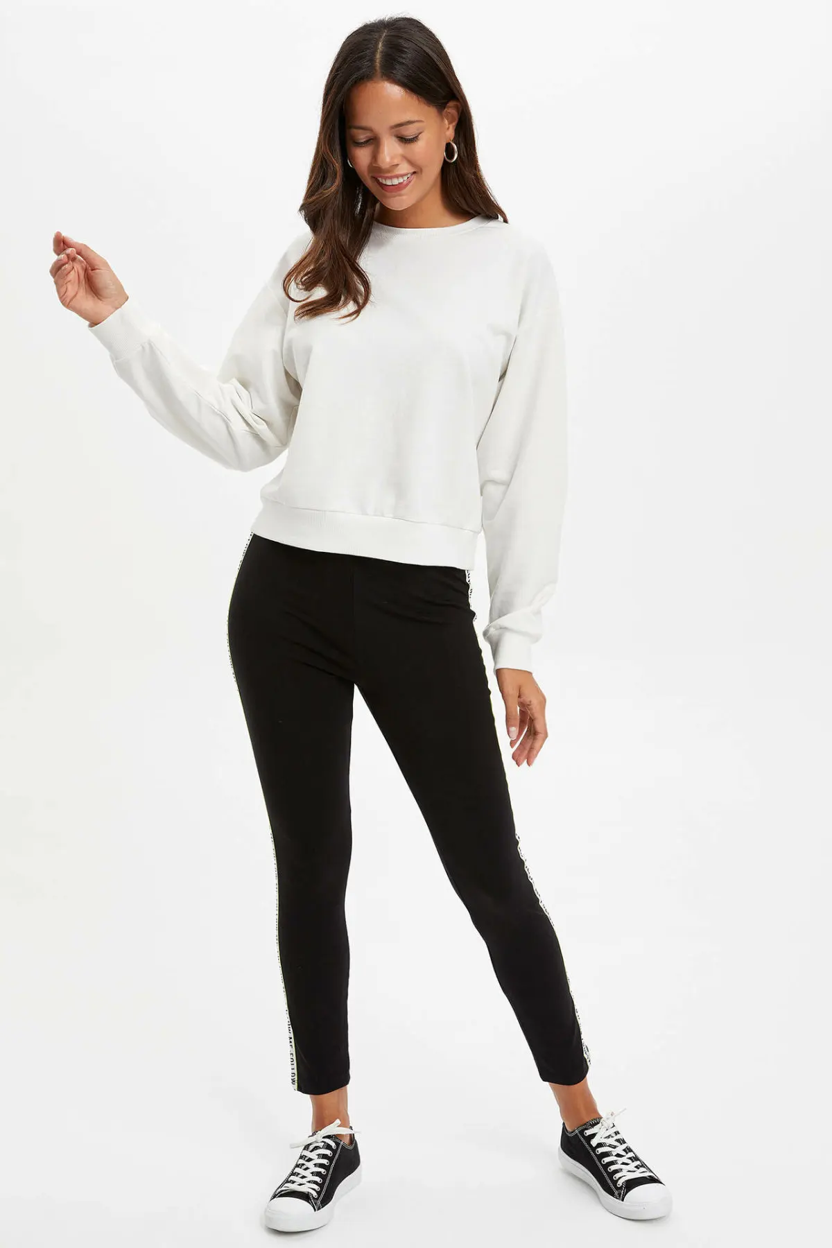 DeFacto женские модные повседневные обтягивающие брюки с высокой талией спортивные