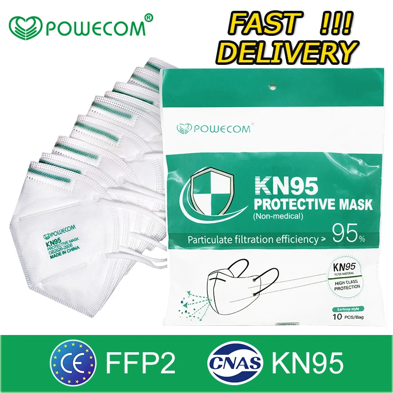 

Многоразовые пыленепроницаемые фильтры Powecom ffp2mask ce KN95, маски fpp2, маски для лица и рта PM2.5 95%, респиратор, Защитная маска