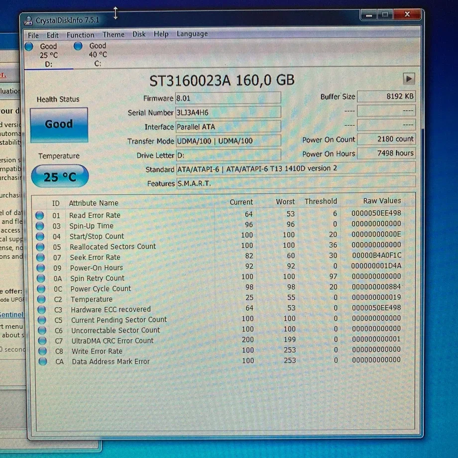 Жесткий диск Seagate ST3160023A 3.5" IDE 160 GB