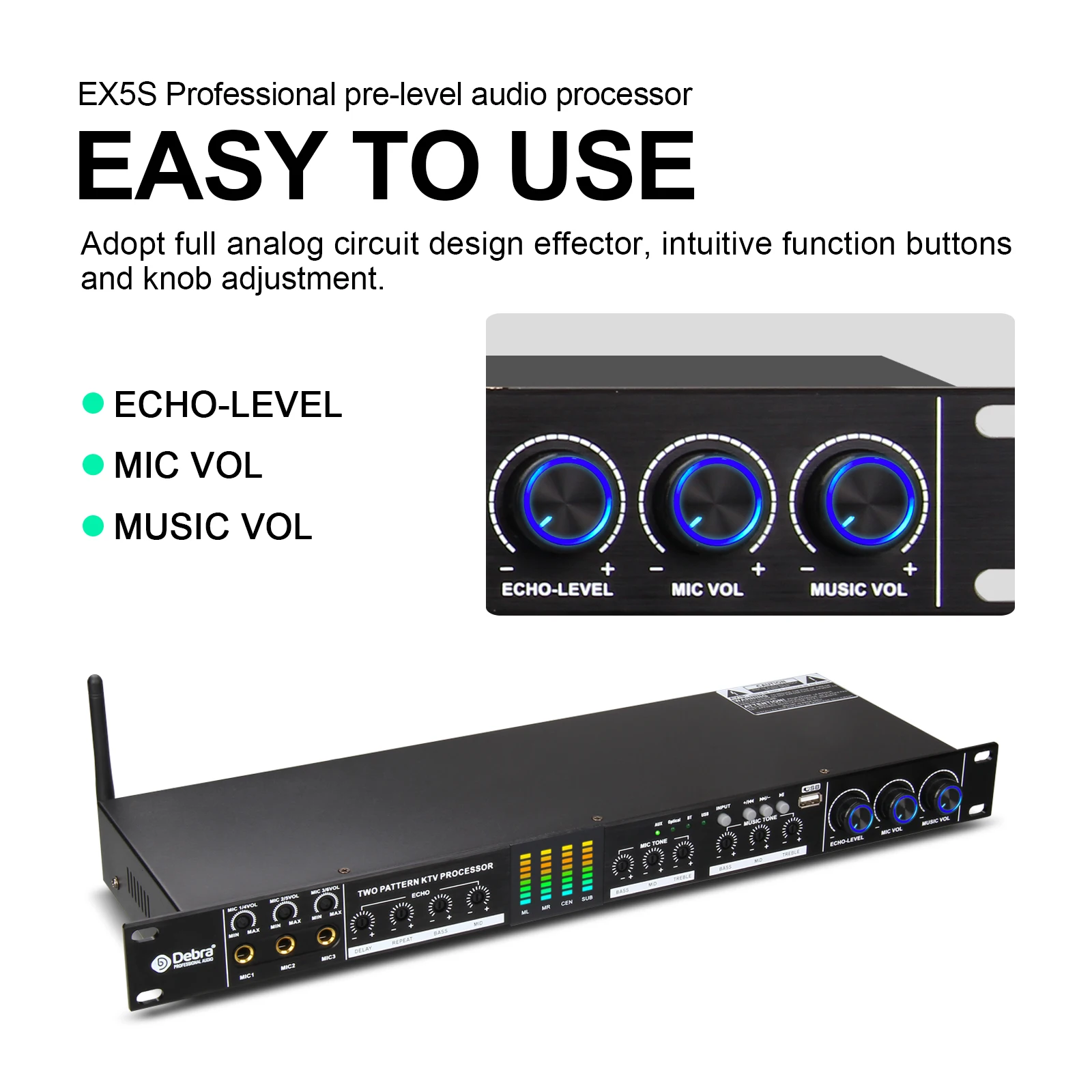 Профессиональный аудиопреобразователь EX5S DSP с 5 0 Bluetooth анти-Воющий микрофонный