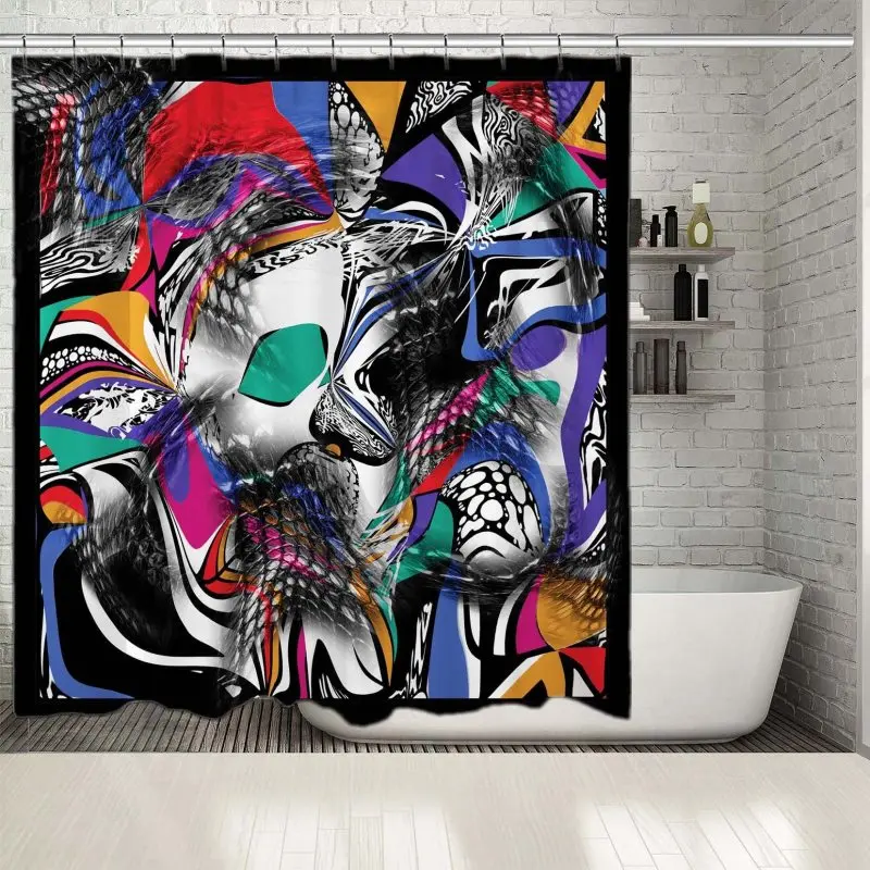 Занавески для душа красочные геометрические линии узоры абстрактные рисунки