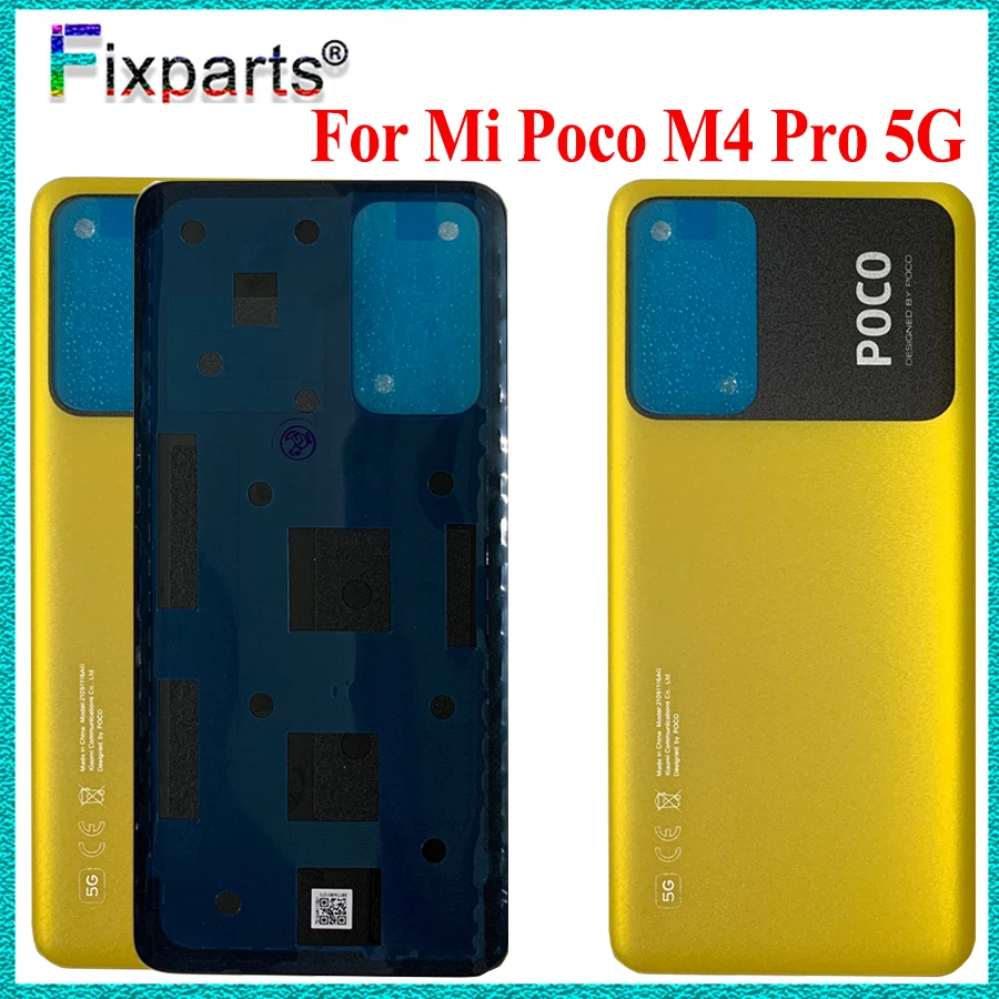 

6.6"For Xiaomi Poco M4 Pro 5G Battery Cover Back Glass Rear Door Housing Case POCO M4 Pro Battery Cover Back Panel With Adhesive