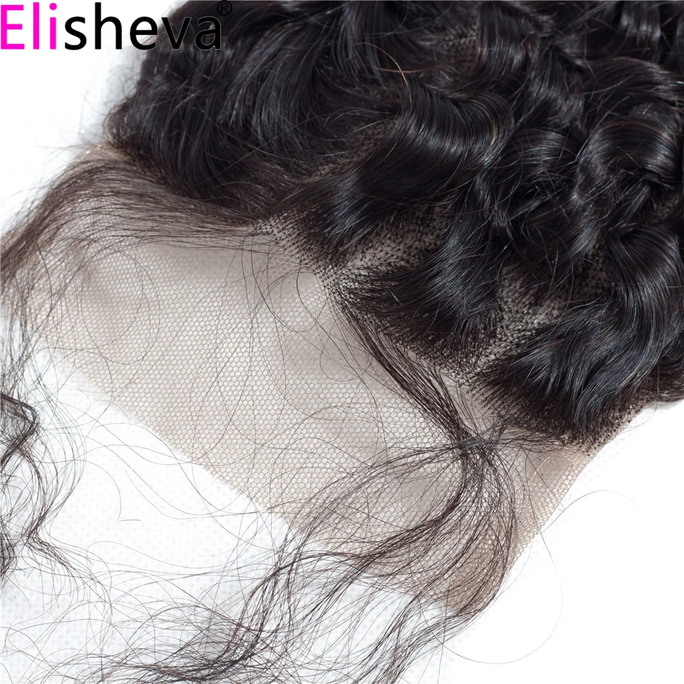 Elisheva бразильские волосы плетение кудрявые пучки с закрытием не Remy человеческие 3