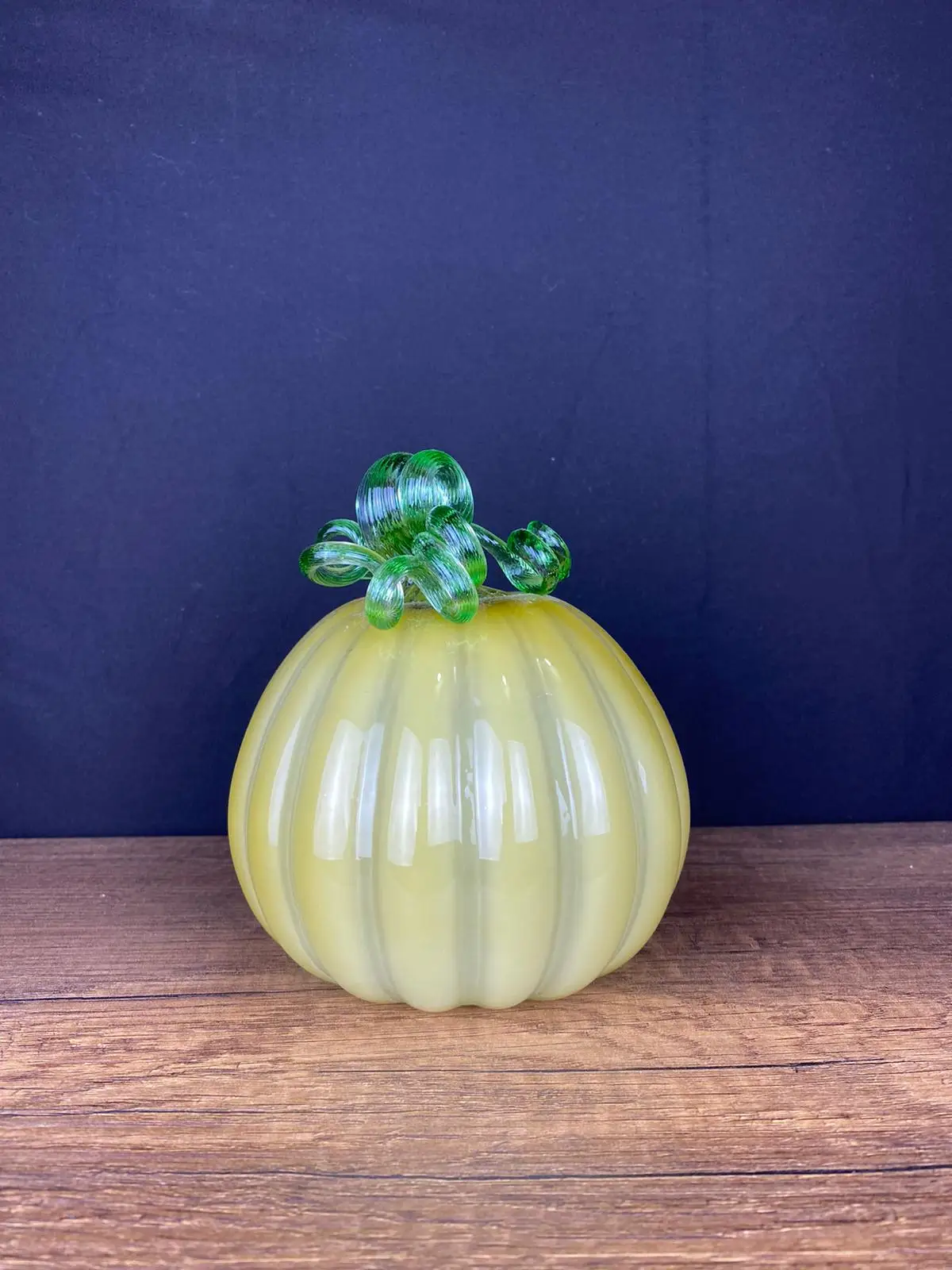 

Blown Glass Beige Decorative Pumpkin