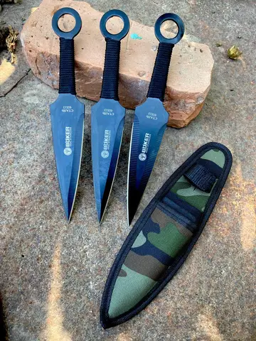Метательные ножи Кунай 3 шт в комплекте в чехле