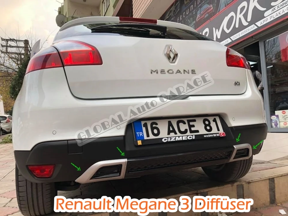Рассеиватель для заднего бампера Renault Megane 3 2009 2010 2011 2012 2013 2014 2016 | Автомобили и
