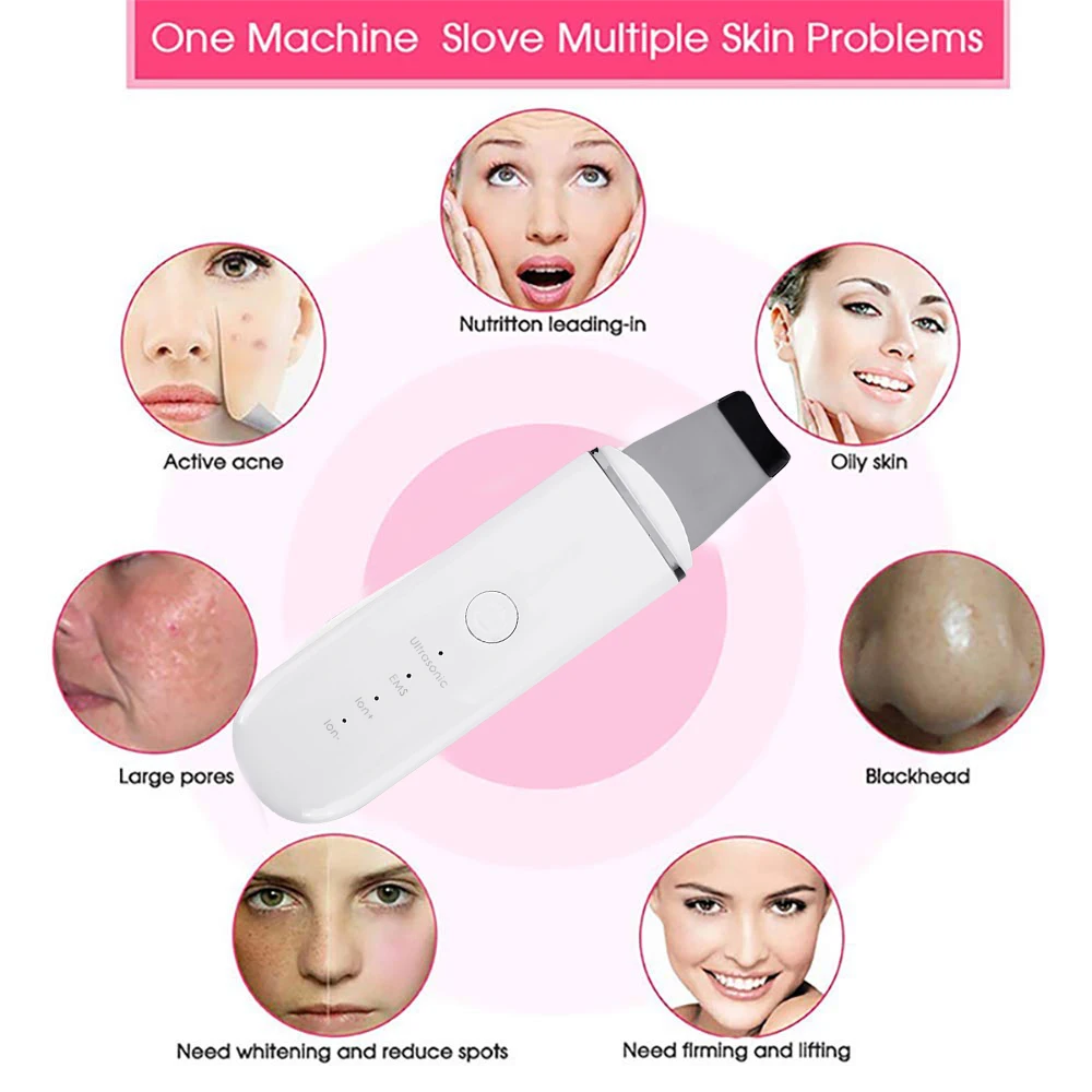 Ультразвуковой пилинг скраб для кожи лица чистка машина Лопата акне очиститель