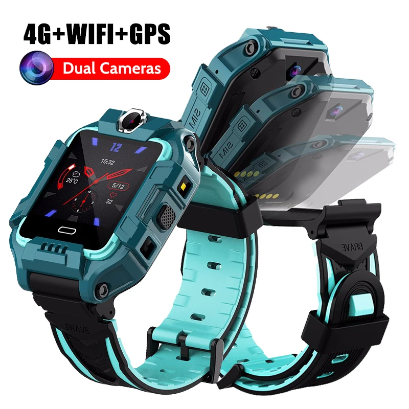 Детские Смарт часы с GPS позицией 4G Wi Fi HD видеозвонками двойной камерой голосовым
