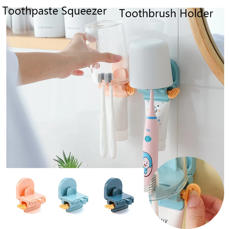 

Bathroom Wall-mounted Toothpaste Squeezer Dispenser Multifunctional Storage Holder Toothpaste Facial Cleanser Squeezer Device