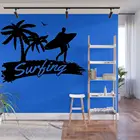 Наклейка на стену для серфинга на пляже, Спортивная наклейка для серфинга, художественное украшение для дома и спальни A003105