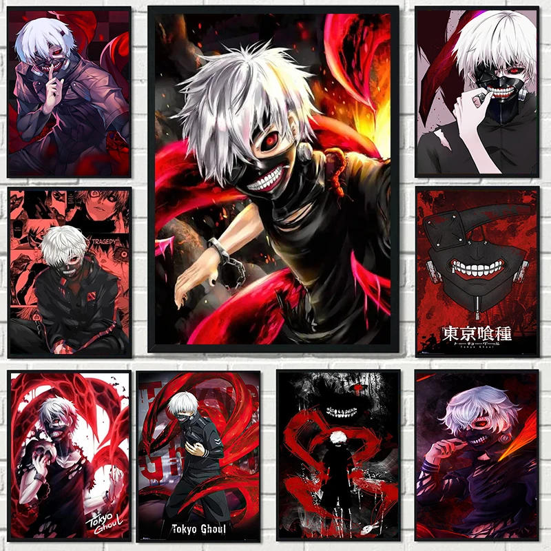 

Tokyo Ghoul Posters And Prints For Living Room Classic Japanese Anime Character Ken Kaneki Canvas Painting Wall Art Home Decor