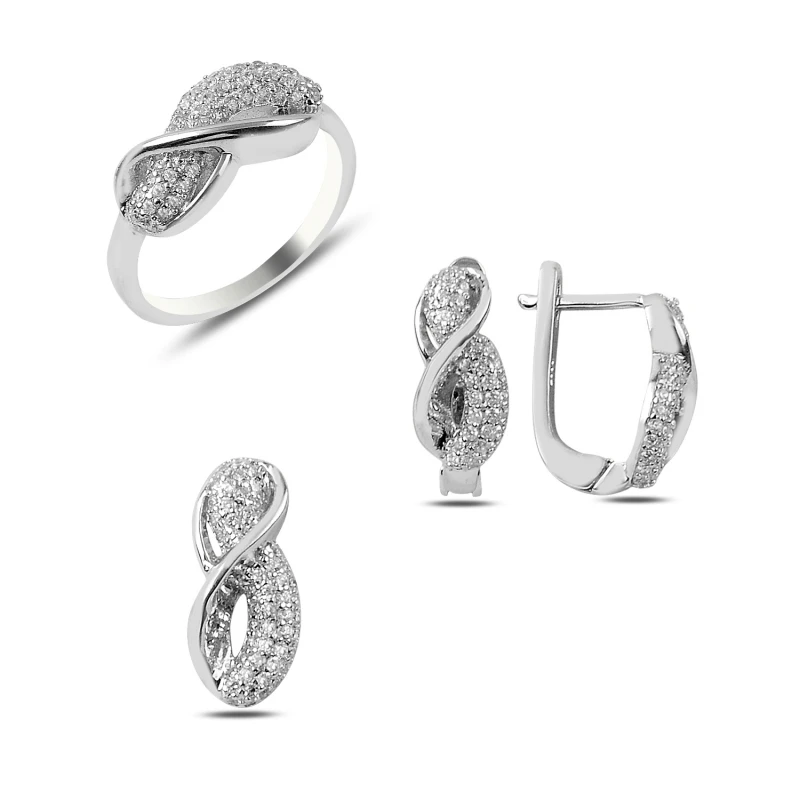 

Набор серебряных 925 пробы фианитов