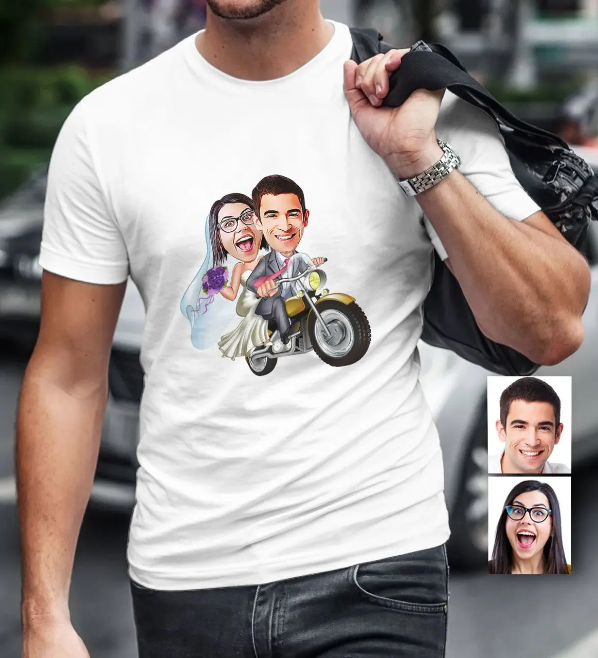 

Персонализированные женятся белые мужские T-Shirt-8 с героями мультфильмов