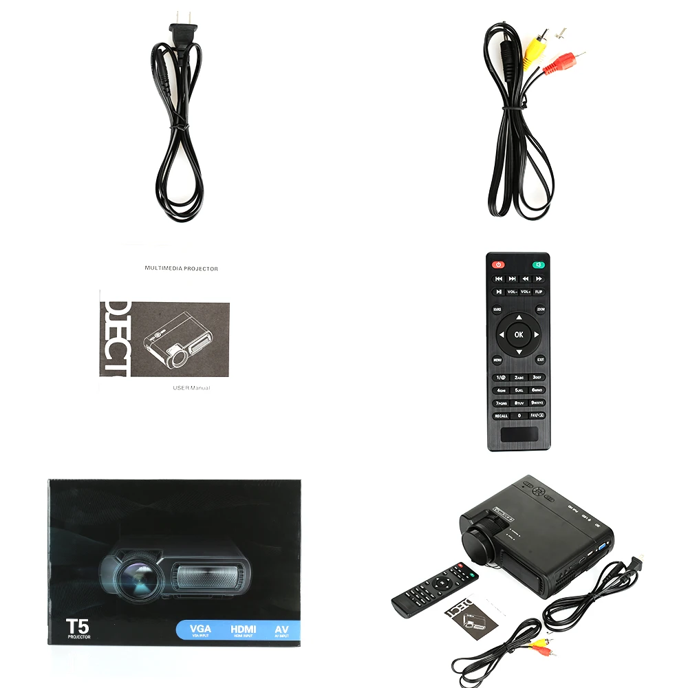 Мультимедийный проектор UNIC T5 светодиодный 3D 1080P 800X480 пикселей Wi Fi Bluetooth HDMI USB ЖК