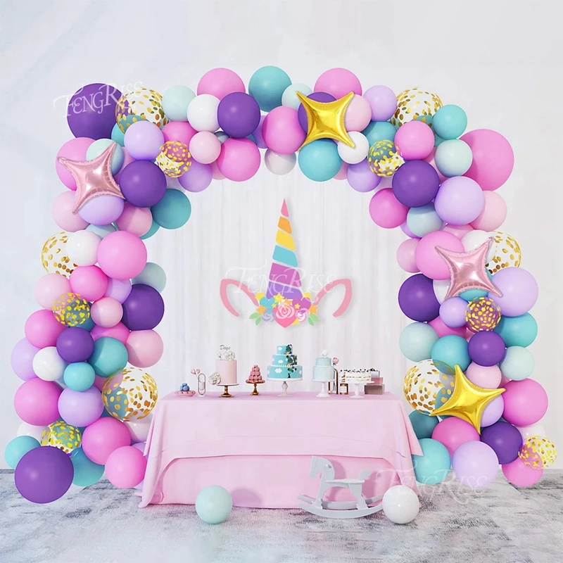

Unicorn Macaron Balloon Garland Arch Kit Wedding Background Birthday Balloon Decoration Party Ballons For Kids Baby Shower