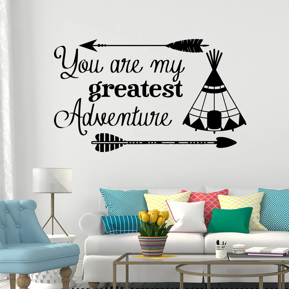 

Wall Decals You Are My Greatest Adventure Quotes Tribal Stickers Vinyl Sayings Nursery Kids Bedroom Arrow Decor Murals DW22201