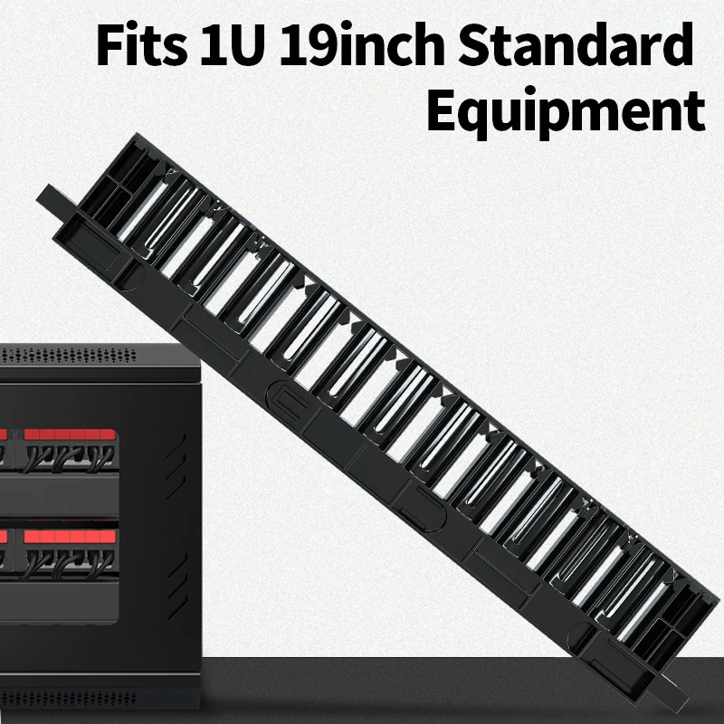 AMPCOM 1U Plastic Rack Mount Horizontal Cable Manager Duct Raceway for 19 Inch Server Cabinet rack mount server cabinet |