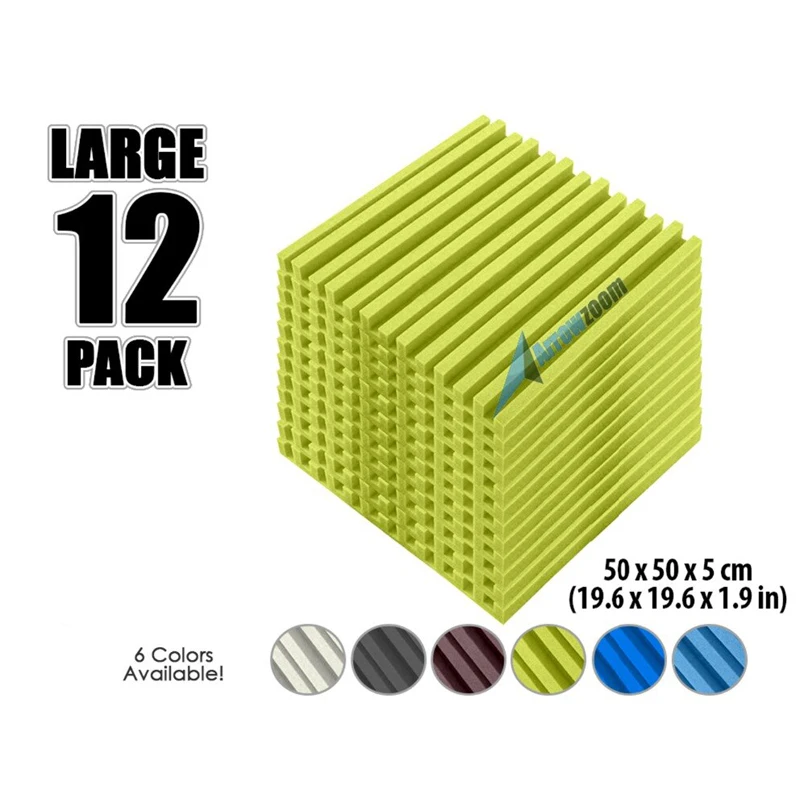 

Arrowzoom 19.6" x 19.6" x 1.9" Metro Striped Tile Studio Sound Absorbing Panel Acoustic Foam Treatment