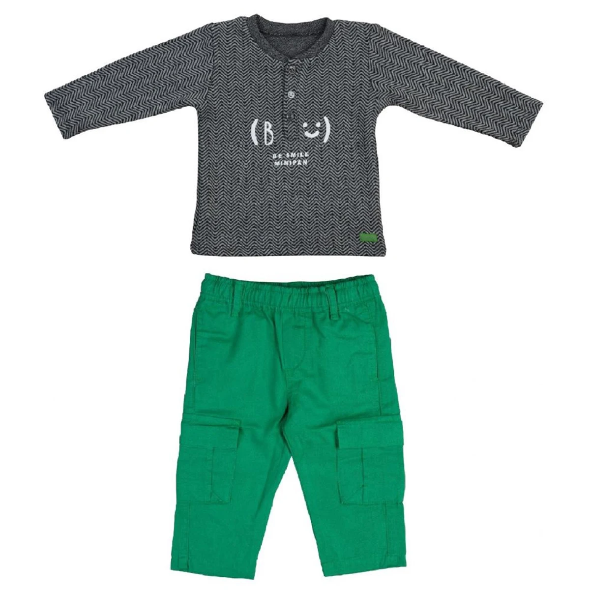 

Bebepan Green Gabardine Pants Sweatshirt Set Size