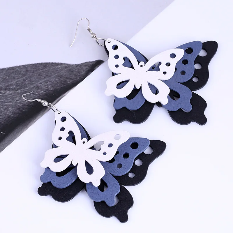 Новинка богемные хиппи-фестиваль деревянные серьги-бабочки высококачественные