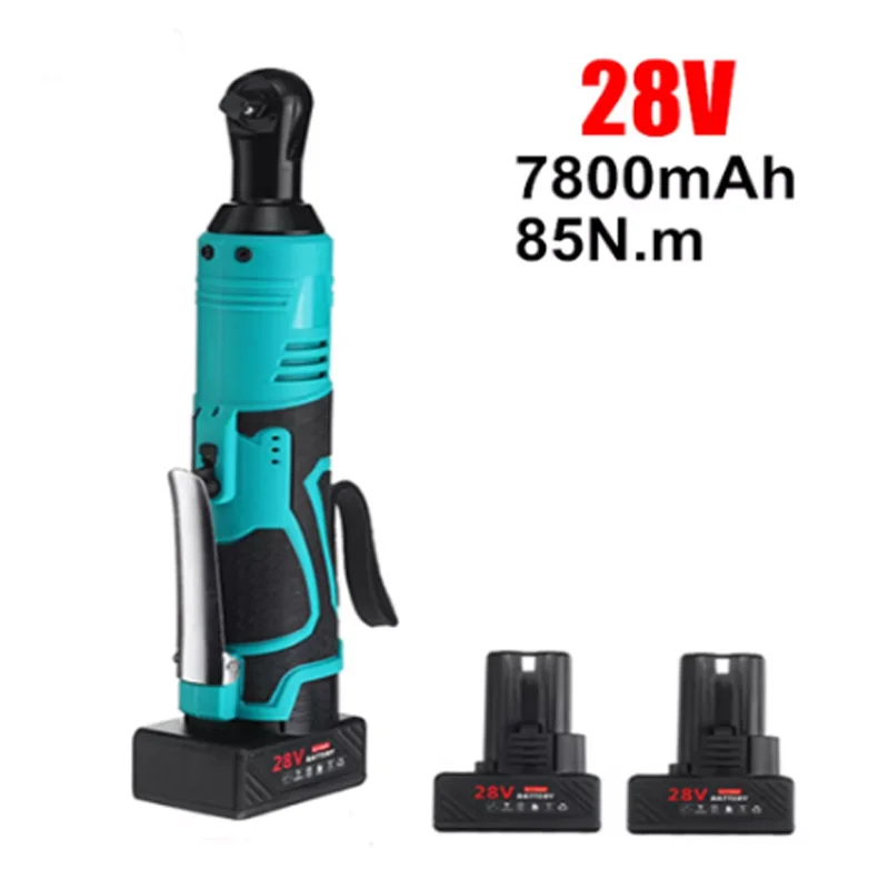 

WAKYME 28V электрический ключ, дюймовый стандарт беспроводной Перезаряжаемые 85NM правый угол ключ с храповым механизмом Мощность инструмент с 2 ...