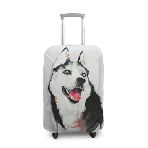 Чехол для чемодана 3D Хаски | Багаж и сумки