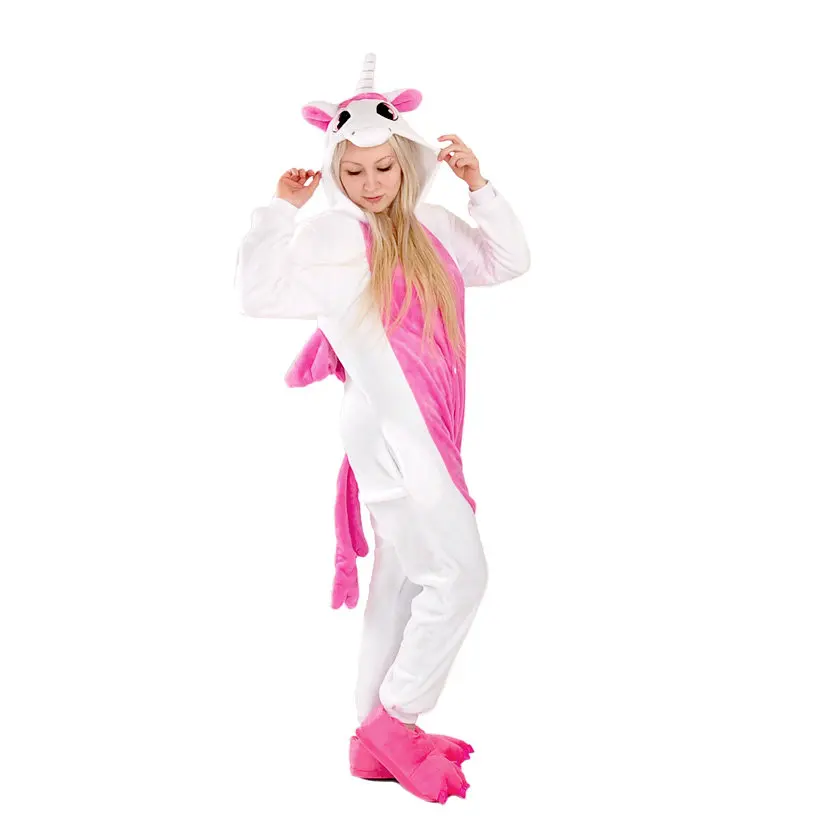 Теплая wellsoft Пижама единорог кигуруми косплей спальный комплект женская пижама |