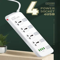 euusuk plug smart fast charging electric power strip switch 4 usb port extension multi function power supply socket for phones