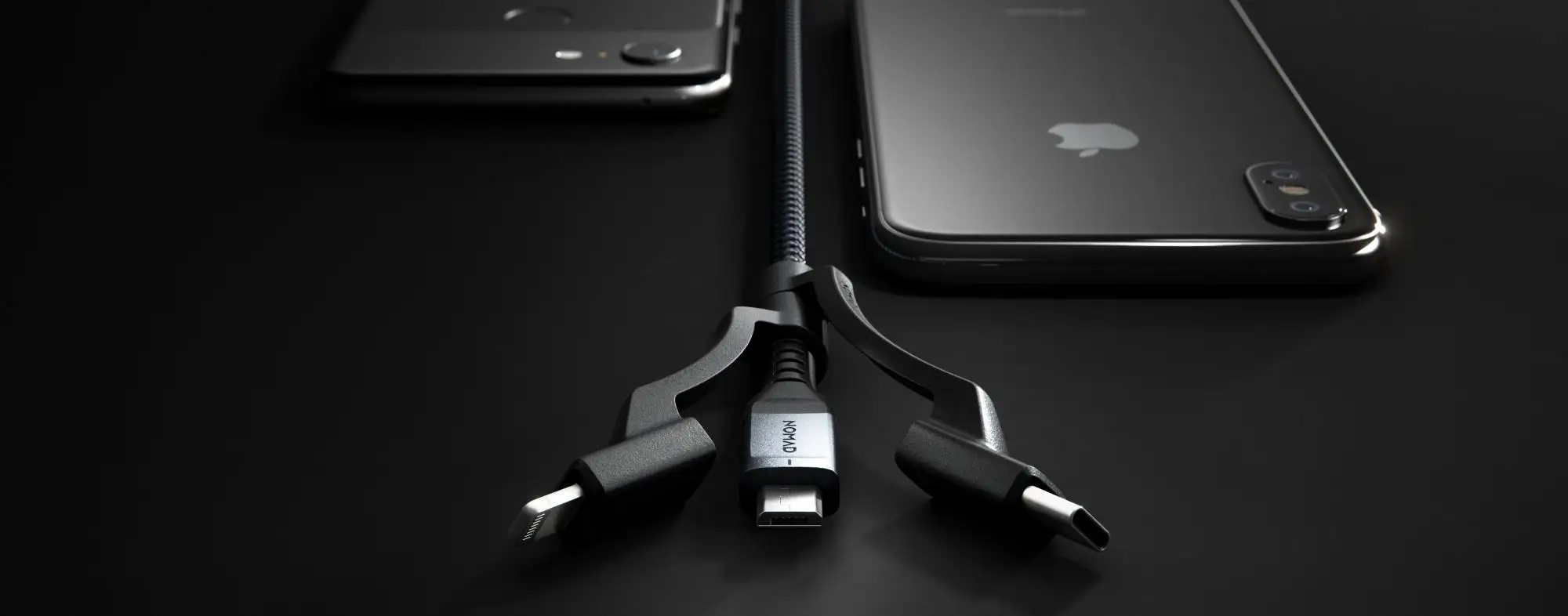 Кабель для iPhone iPad Nomad Universal Kevlar USB-A to Lightning/USB-C/microUSB 0.3m (NM01511B00) | Электроника