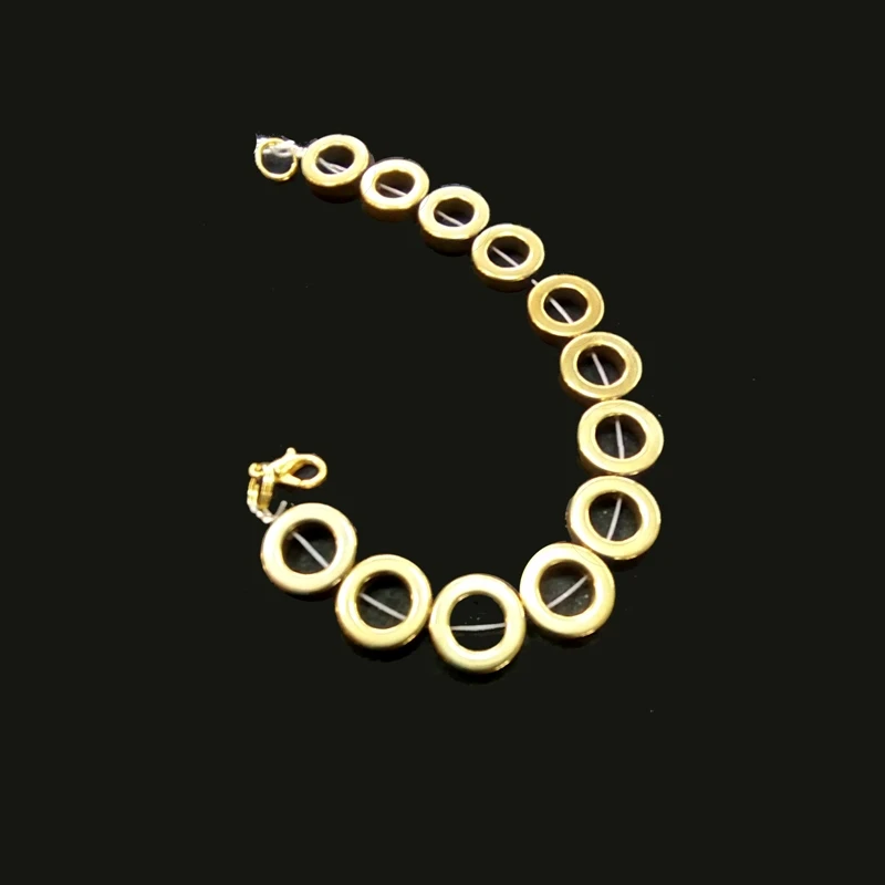 Браслет из пирита золотого унисекс изменяемый размер высокое качество