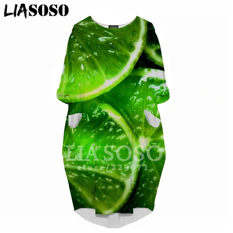 Новинка женское платье с объемным принтом фруктовый лимон клубника персиковый