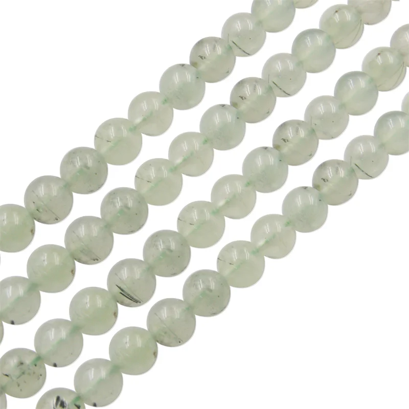 

Natural Prehnite Gemstone Semiprecious Stone Beads Strand Round Shape 4-16mm For Jewelry Making DIY Bracelet Earring Necklace