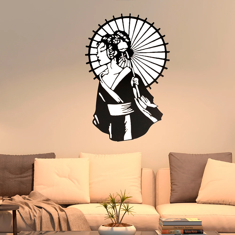 

wooden wall decoration with japanese geisha, wood japanese poster wall hangings