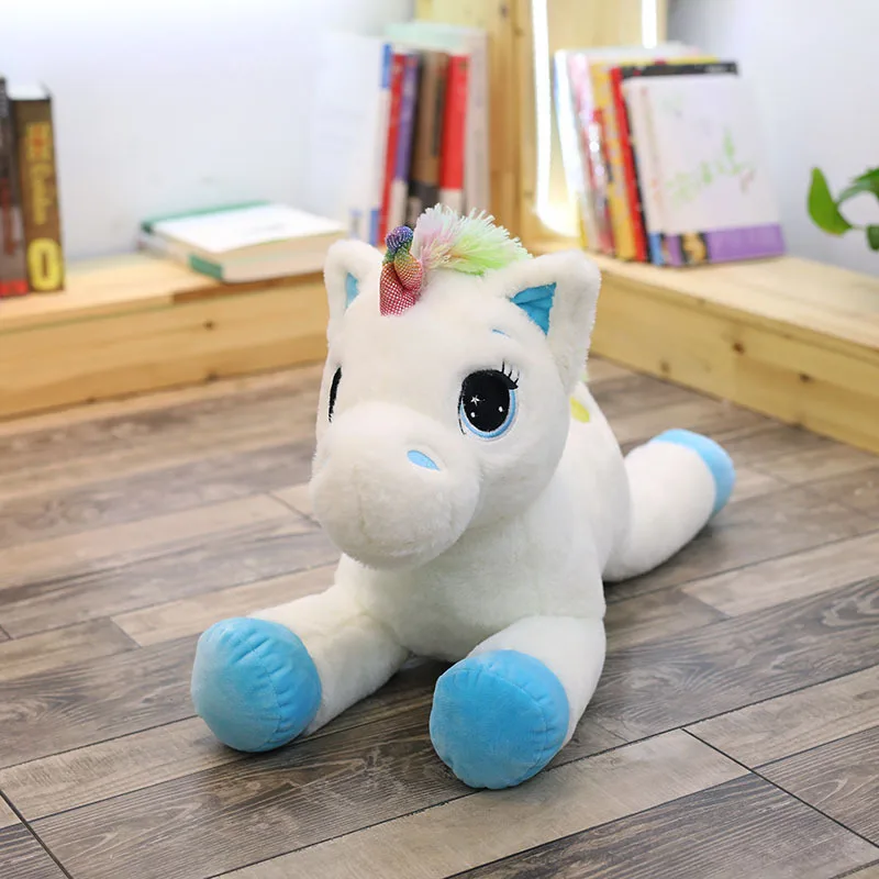 

Soft Rainbow Unicorn Plush Toy 40cm/80cm Baby Doll Stuffed Animal Horse Girls Christmas Gift Toy for Children halloween
