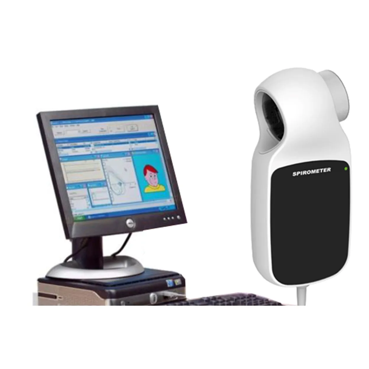 

SPM-A Digital Handed Spirometer FVC VC MVV Pulmonary Function Lung Breathing Mouthpiece Lung Condition Check PC Software