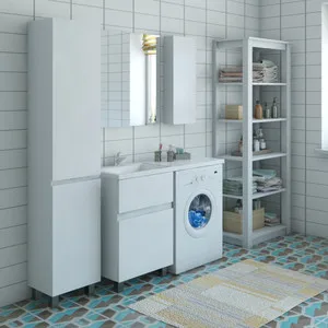 Cabinet with Estet Dallas Luxury 130L Outdoor under the washing machine white (FR-00002267) For bathroom Vanities Fixture Home Improvement |