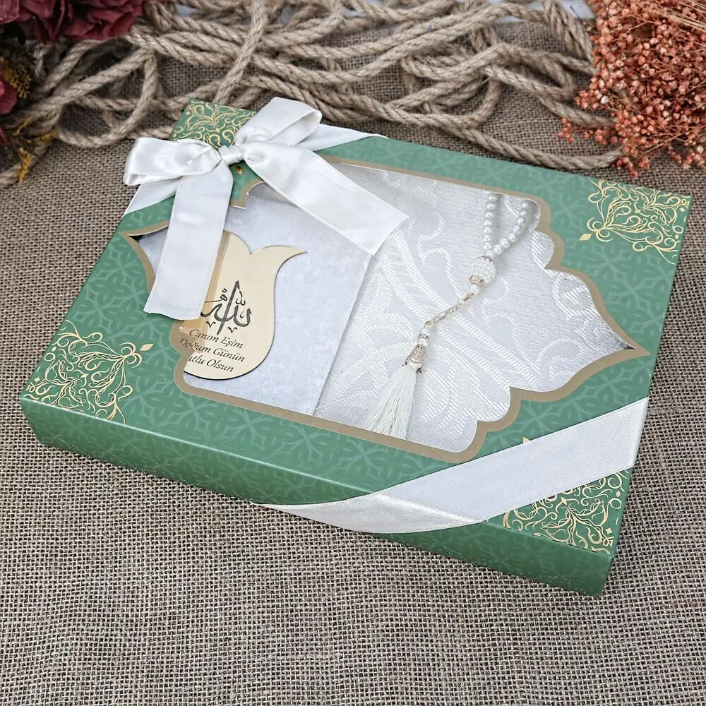 GREAT GIFT Mevlüt gift package (prayer carpet,Mother's Day Yasin Gift Pack - Cream ل  FREE SHİPPİNG